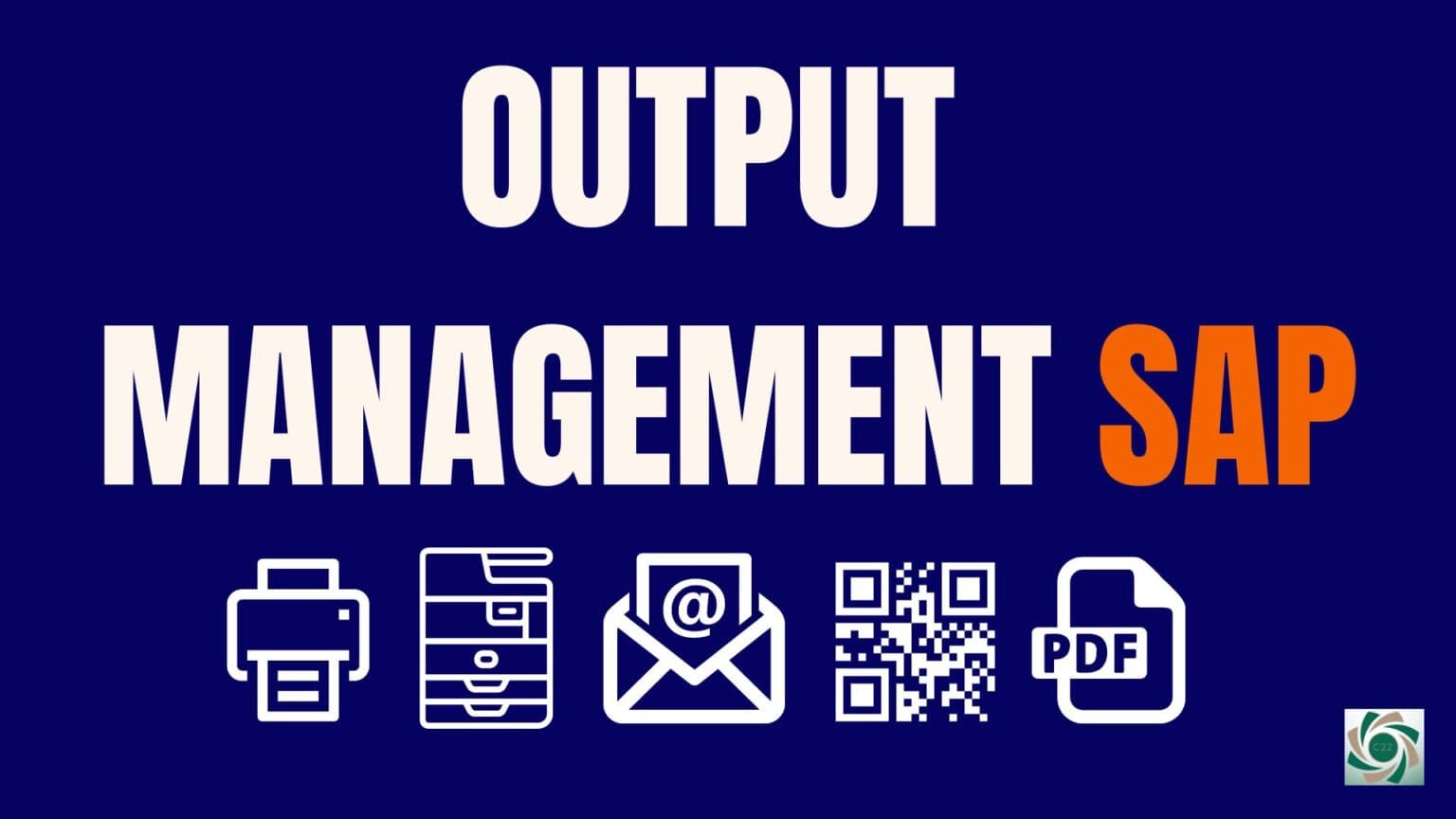 Affiche avec le titre "Output Management SAP".